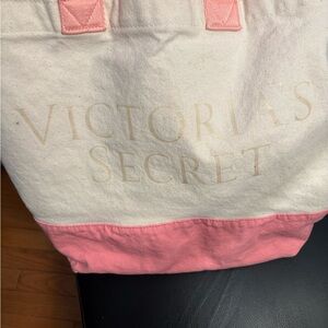 Victoria's Secret Insulated Pink and Cream Tote Bag